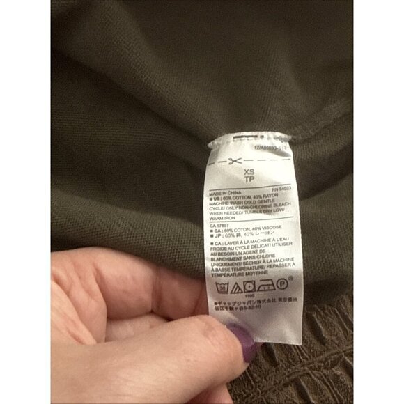 Banana Republic Sweater Womens XS Green Cotton Blend Pullover Long Sleeve Crew - Picture 5 of 5